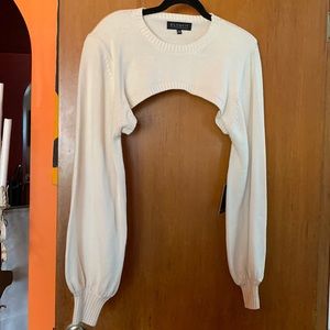Super-cropped sweater with long full sleeves by Eloquii